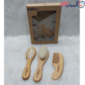 Alternative view of شانه و برس چوبی نوزاد مدل کیدیلو kidilo