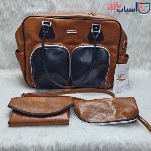 ساک نوزاد 3 تیکه چرم 2 زیپ جلو مدل M&Y کد 1002