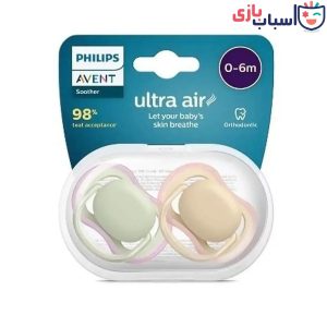 پستانک اونت ارتودنسی 0 تا 6 ماه دوتایی سری Ultra Air فیلیبس کد 11_85