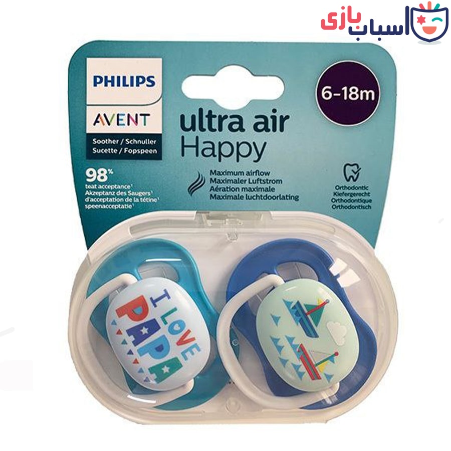 پستانک اونت ارتودنسی 6 تا 18 ماه دوتایی سری Ultra Air فیلیبس