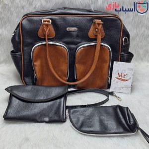 ساک نوزاد 3 تیکه چرم 2 زیپ جلو مدل M&Y کد 1002