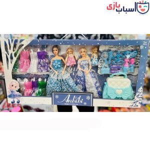 عروسک باربی مفصلی همراه نوزاد و لباس اضافه 1611